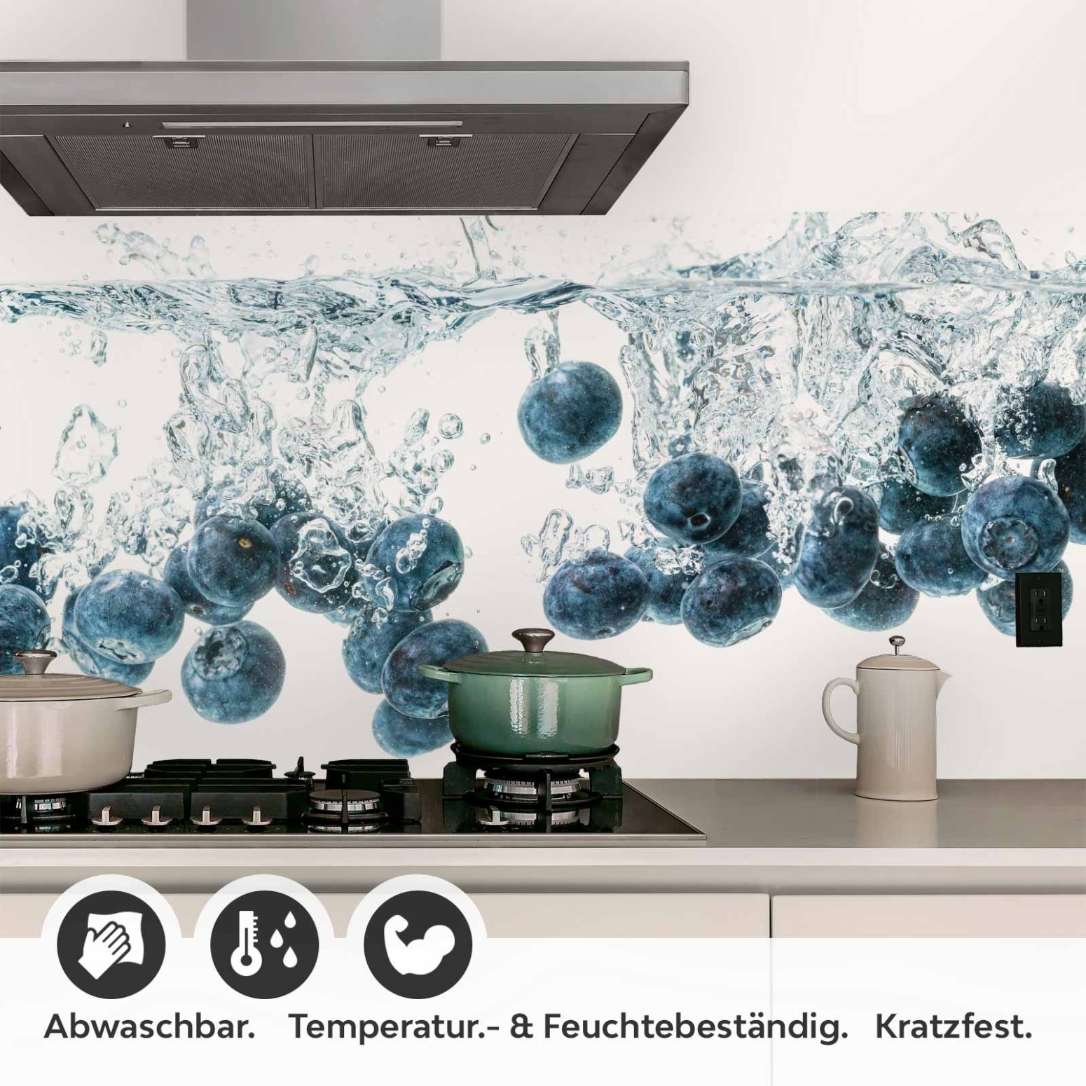 Küchenrückwand Folie Blaubeeren Splash Detailbild 1