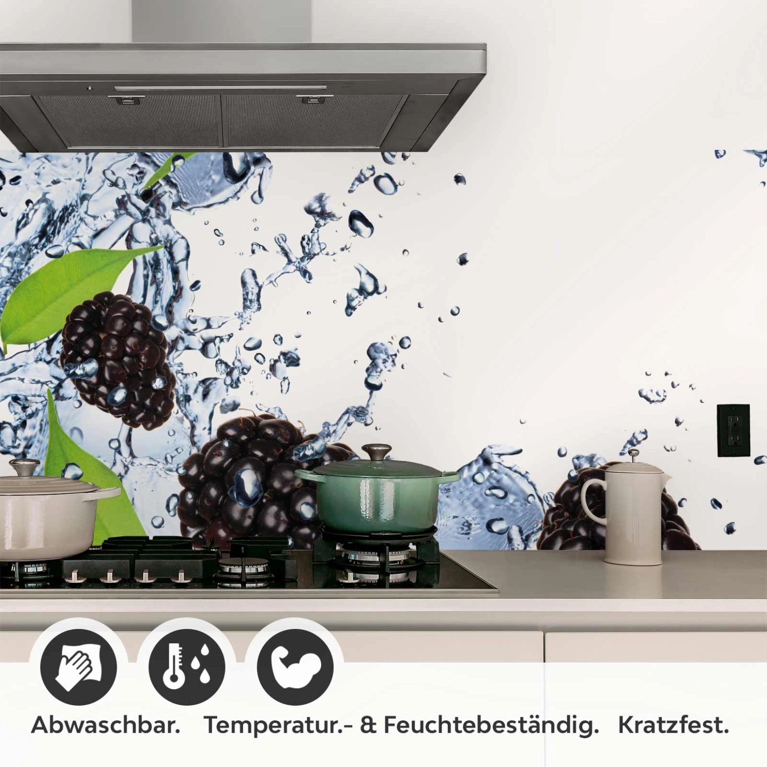 Küchenrückwand Folie Brombeeren Splash Detailbild 1