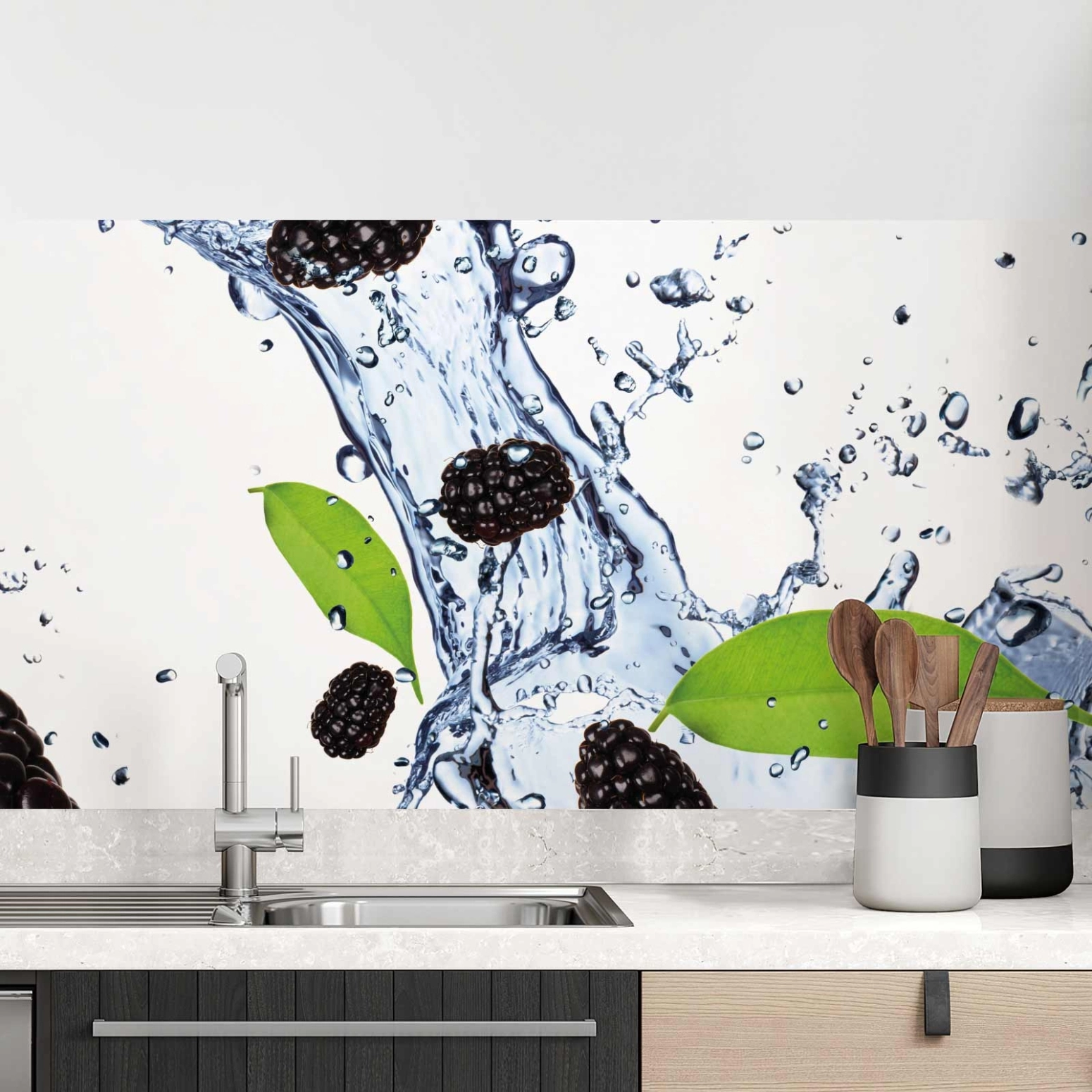 Küchenrückwand Folie Brombeeren Splash