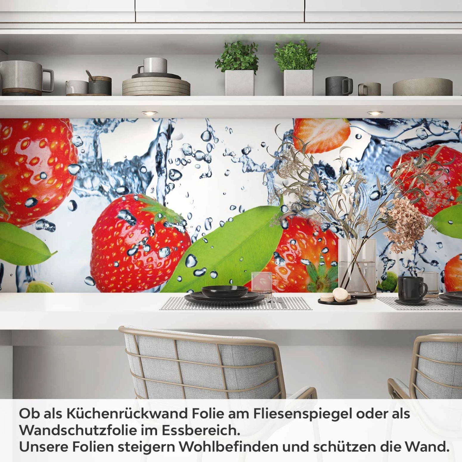 Küchenrückwand Folie Erdbeeren Splash Artikelbild 1