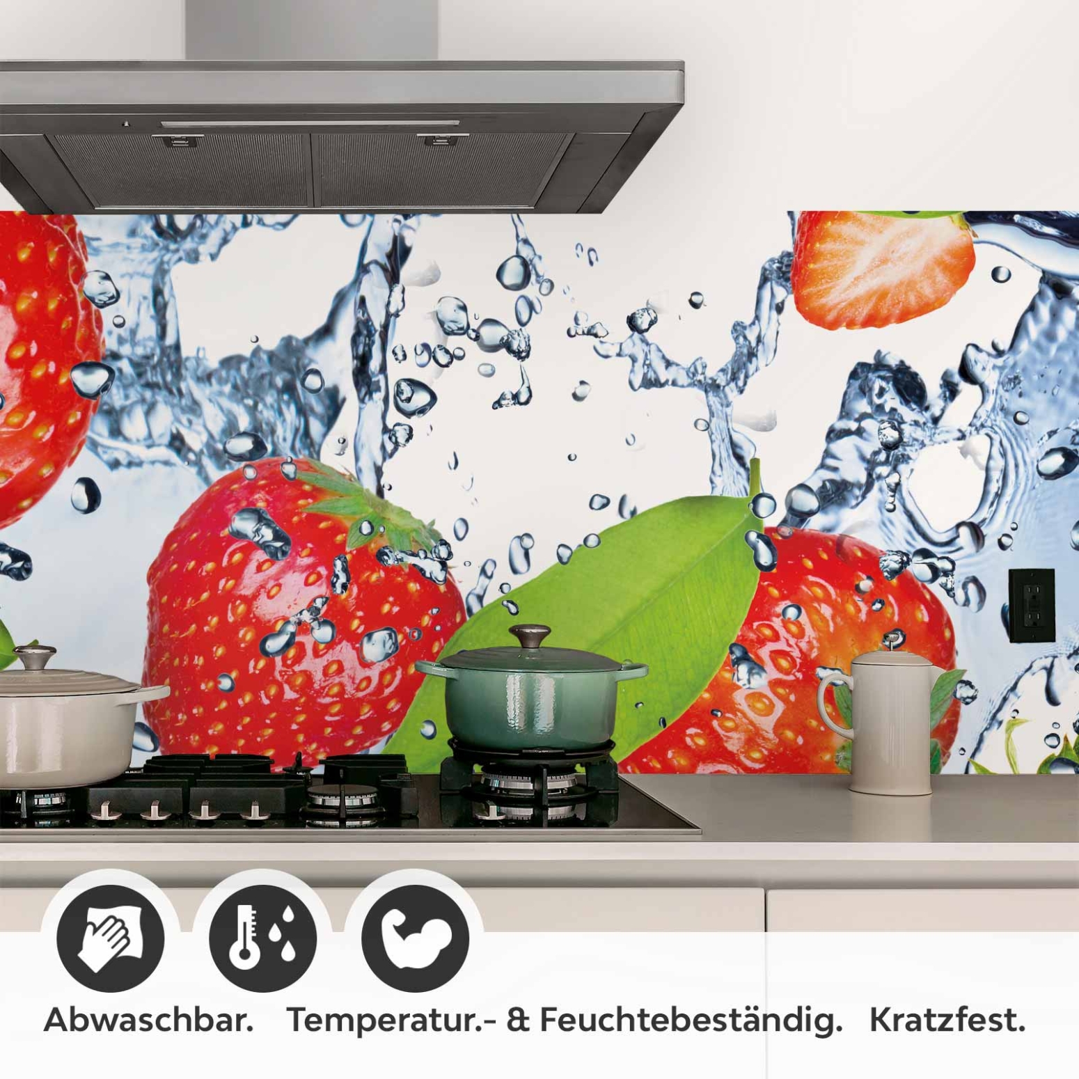 Küchenrückwand Folie Erdbeeren Splash Detailbild 1