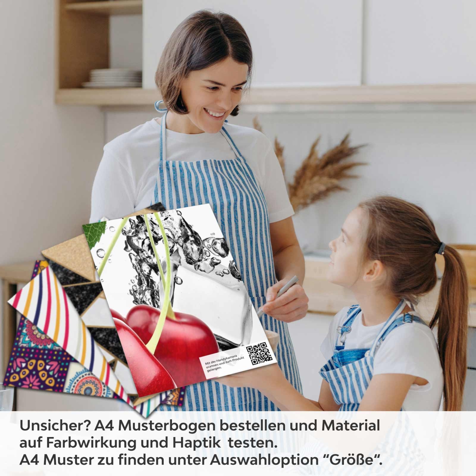 Küchenrückwand Folie Kirschen Splash Früchte A4 Muster