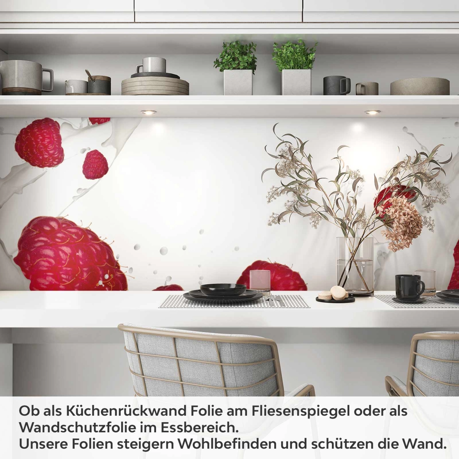 Küchenrückwand Folie Himbeeren Splash Artikelbild 1