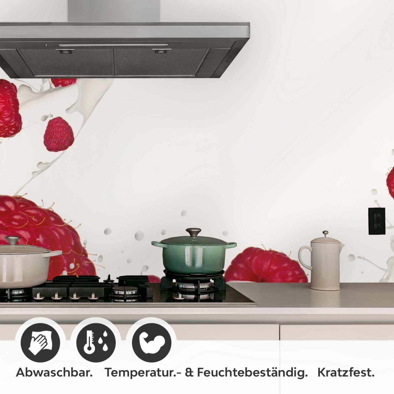 Küchenrückwand Folie Himbeeren Splash Detailbild 1