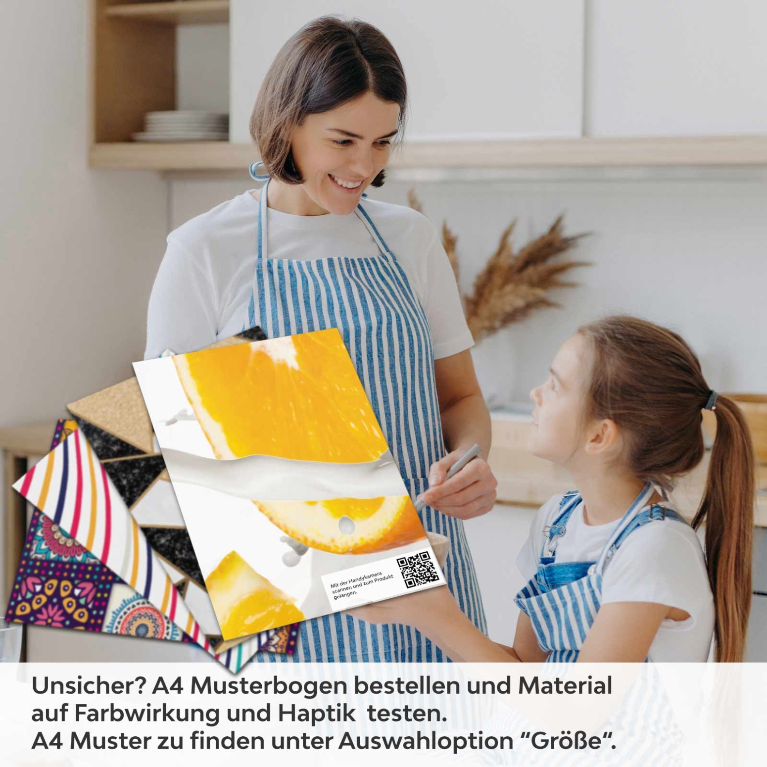 Küchenrückwand Folie Orangenmilch A4 Muster