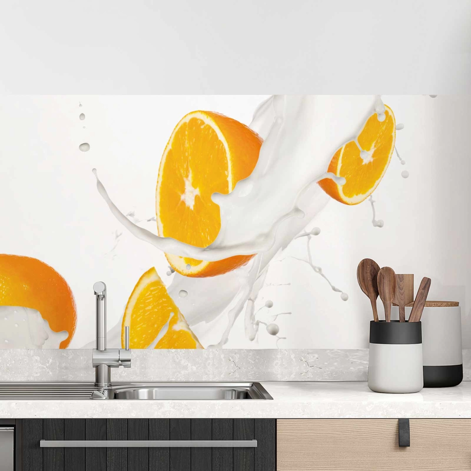 Küchenrückwand Folie Orangenmilch