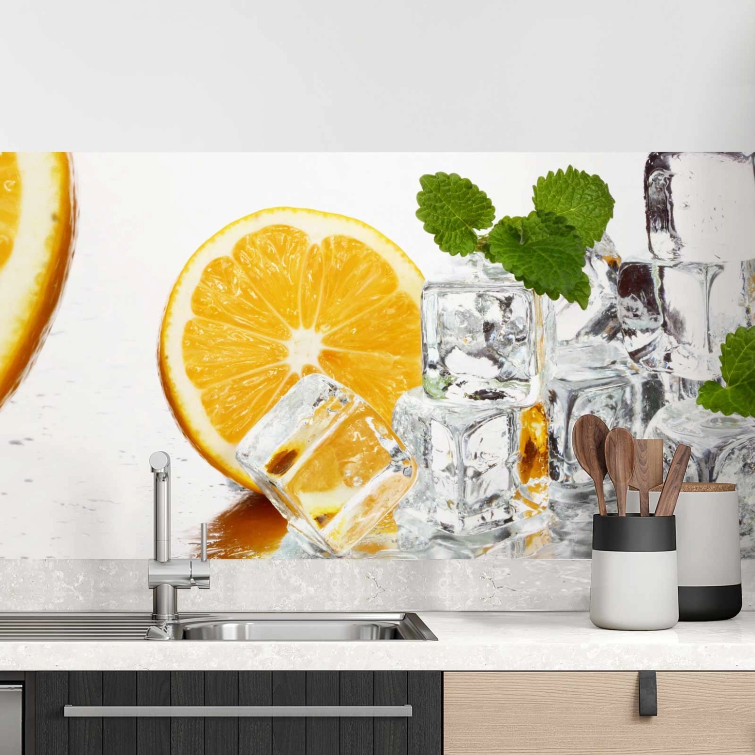 Küchenrückwand Folie Orange Freeze