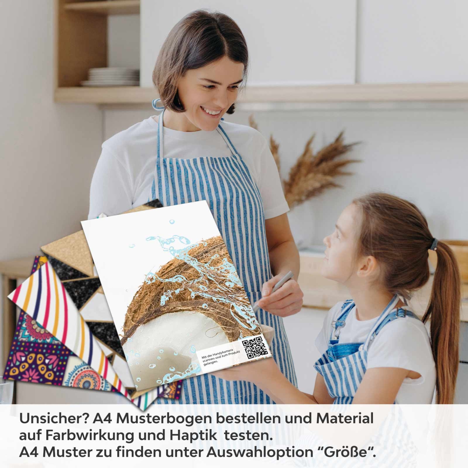 Küchenrückwand Folie Kokosnuss Freeze A4 Muster