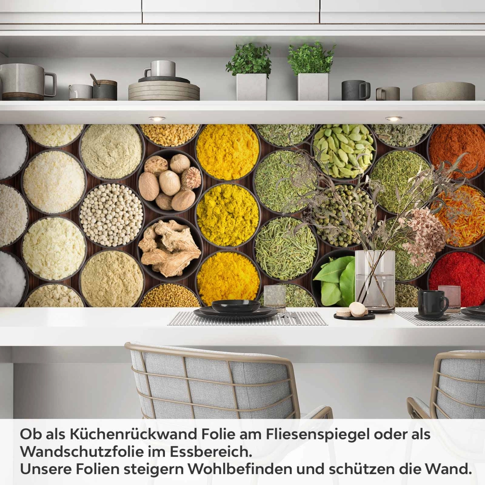 Küchenrückwand Folie bunte Gewürze Artikelbild 1
