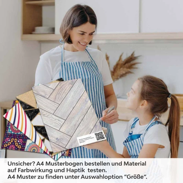 Küchenrückwand Folie Fischgräten Holzoptik A4 Muster