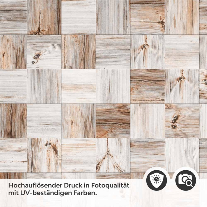 Küchenrückwand Folie Holzmaserung Mosaik Detailbild 2