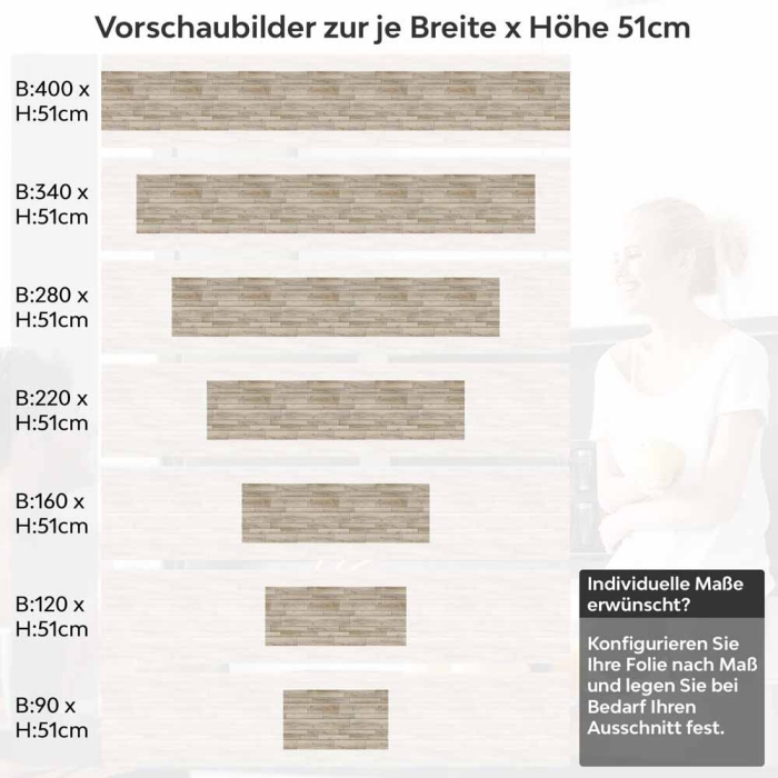 Küchenrückwand Folie Holzoptik Parkett Höhe 51cm
