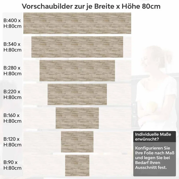 Küchenrückwand Folie Holzoptik Parkett Höhe 80cm