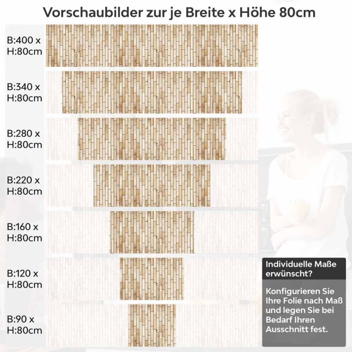 Küchenrückwand Folie Holzoptik Höhe 80cm