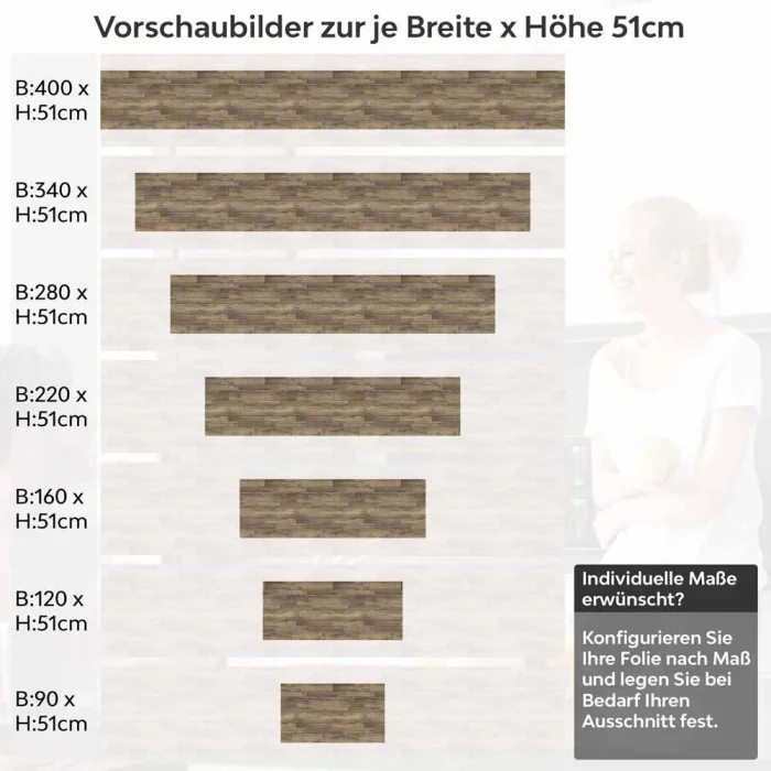 Küchenrückwand Folie Parkettoptik Höhe 51cm