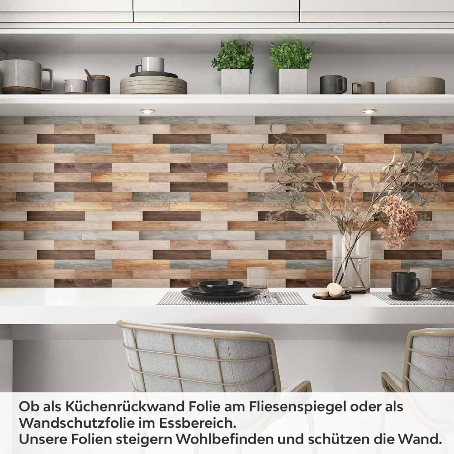 Küchenrückwand Folie Retro Holz Textur Artikelbild 1
