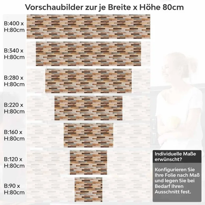 Küchenrückwand Folie Retro Holz Textur Höhe 80cm