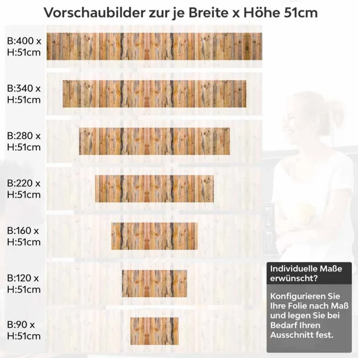 Küchenrückwand Folie Paletten Holz Optik Höhe 51cm