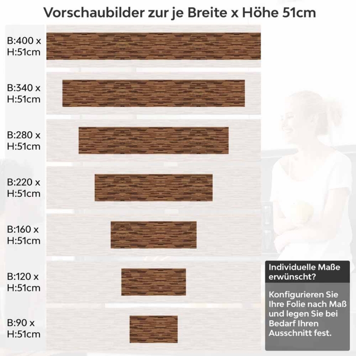 Küchenrückwand Folie Holz Wandpaneele Höhe 51cm