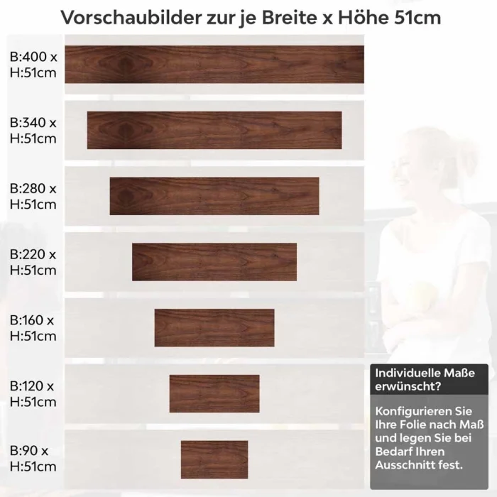 Küchenrückwand Folie Holzstruktur Höhe 51cm