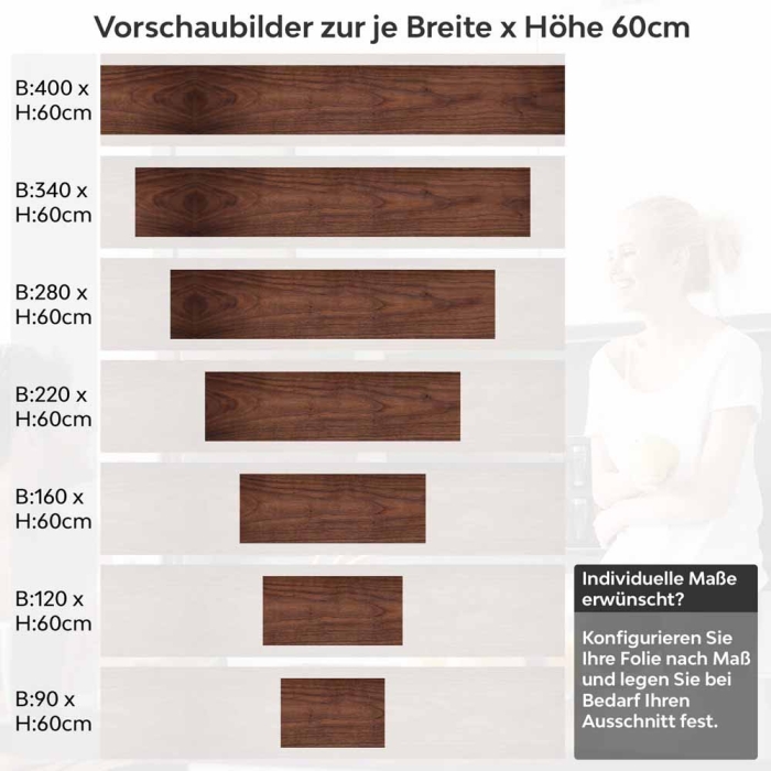 Küchenrückwand Folie Holzstruktur Höhe 60cm
