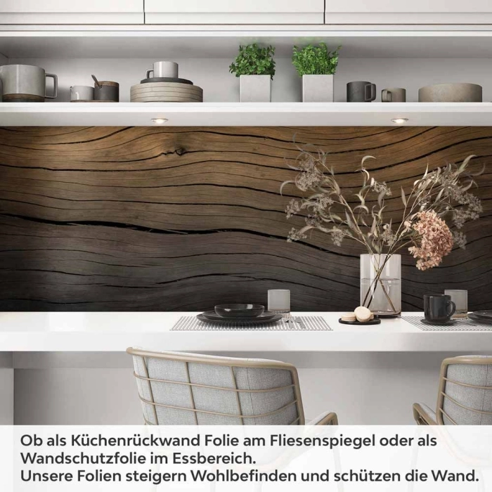 Küchenrückwand Folie Wellenholz Optik Artikelbild 1
