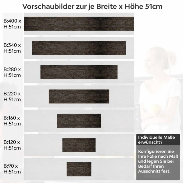 Küchenrückwand Folie Antikholz Höhe 51cm