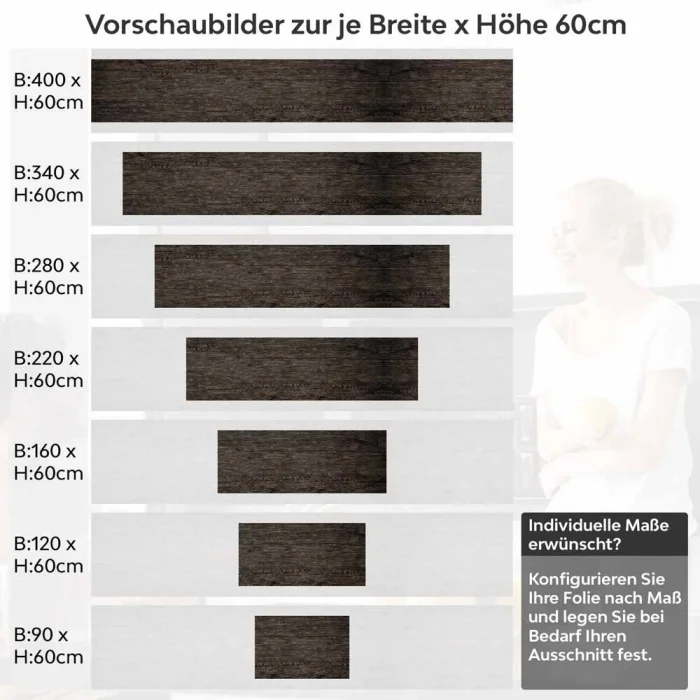 Küchenrückwand Folie Antikholz Höhe 60cm