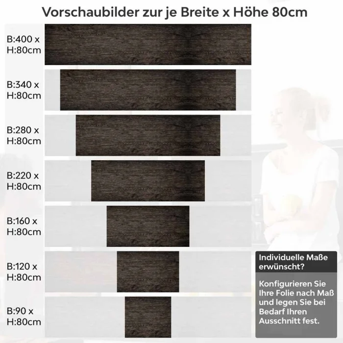 Küchenrückwand Folie Antikholz Höhe 80cm