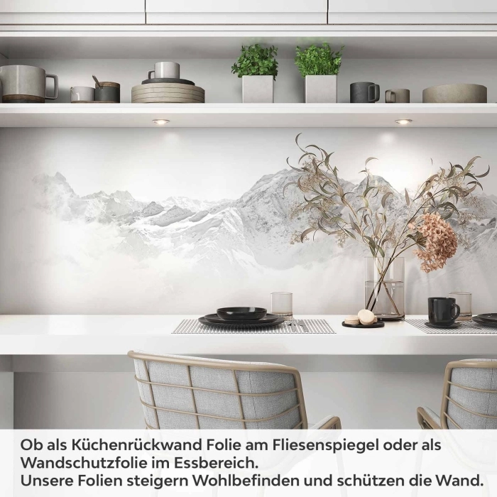 Küchenrückwand Folie weiße Berge Artikelbild 1