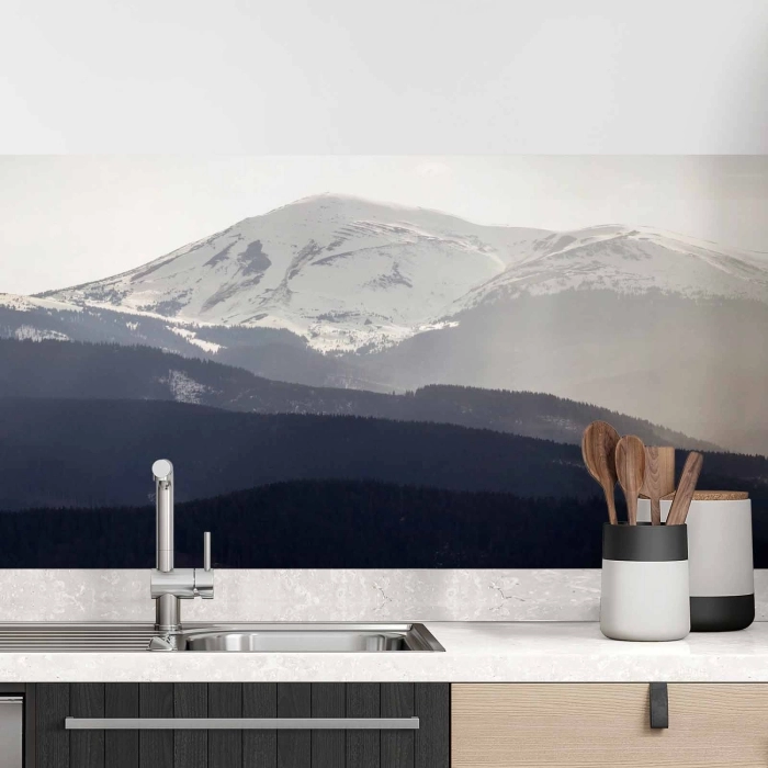 Küchenrückwand Folie dezente Berglandschaft