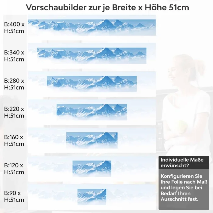 Küchenrückwand Folie Eisberge Variantenauswahl Vorschaubild Höhe 51cm