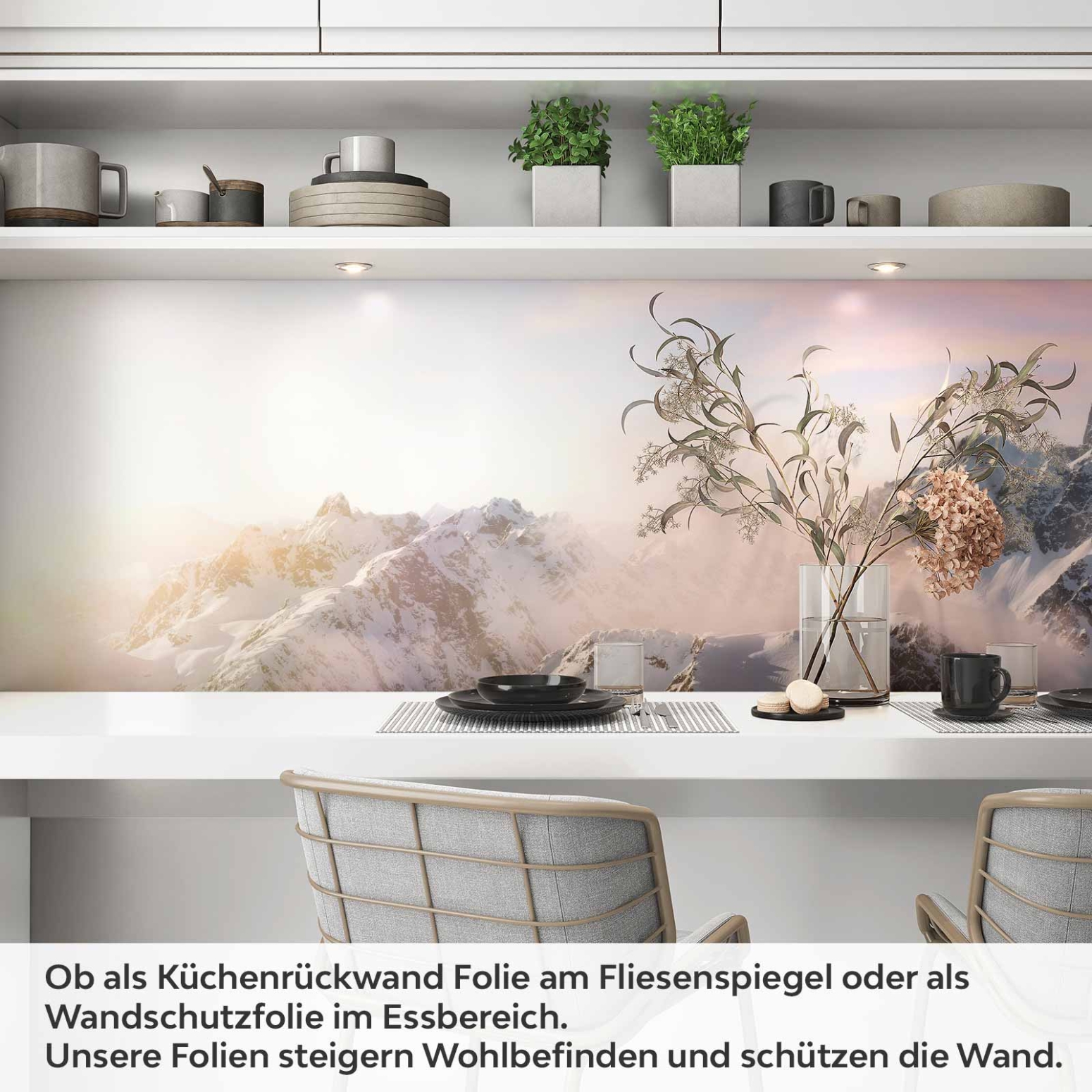Küchenrückwand Folie verschneite Bergspitze Artikelbild 1