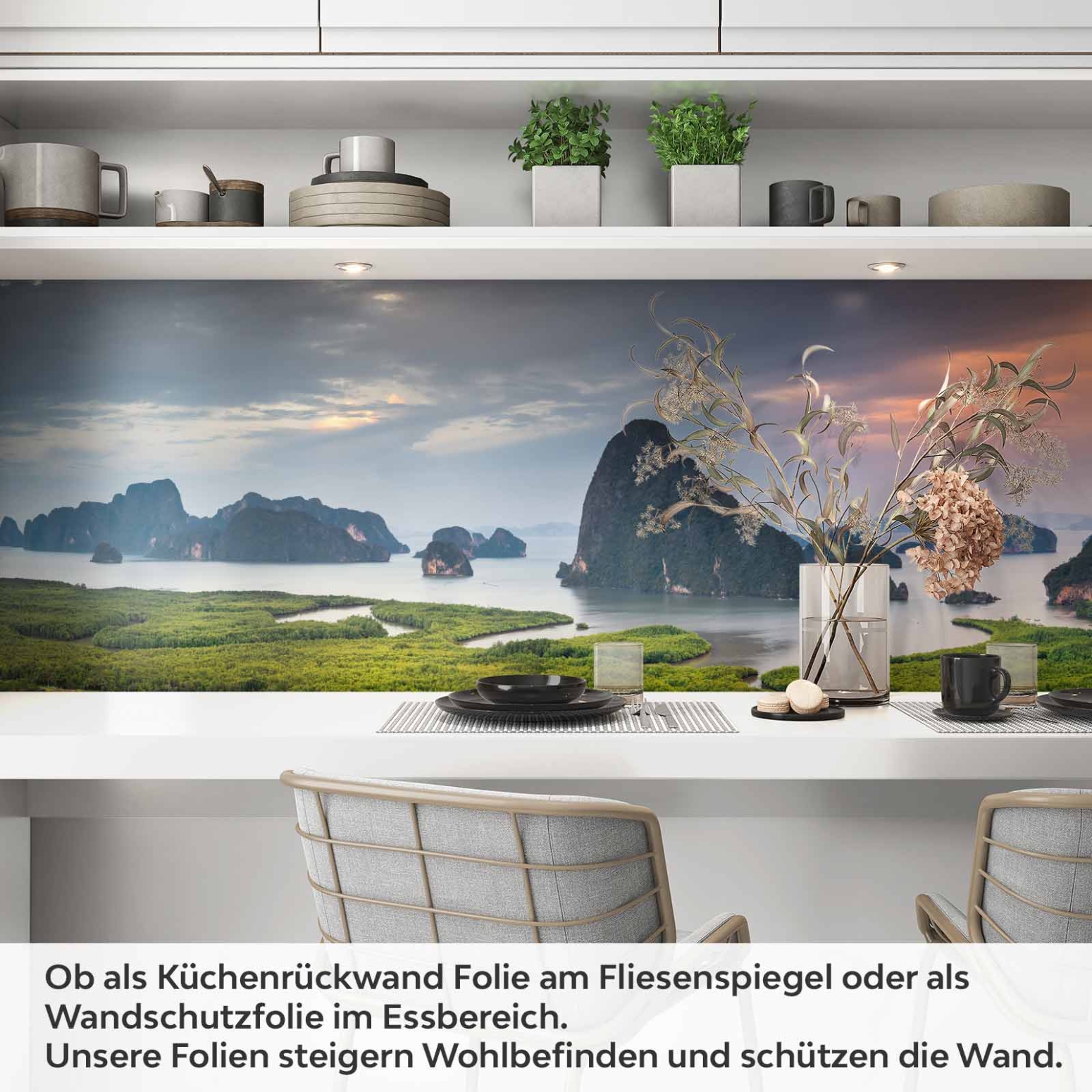 Küchenrückwand Folie idyllische Landschaft Artikelbild 1