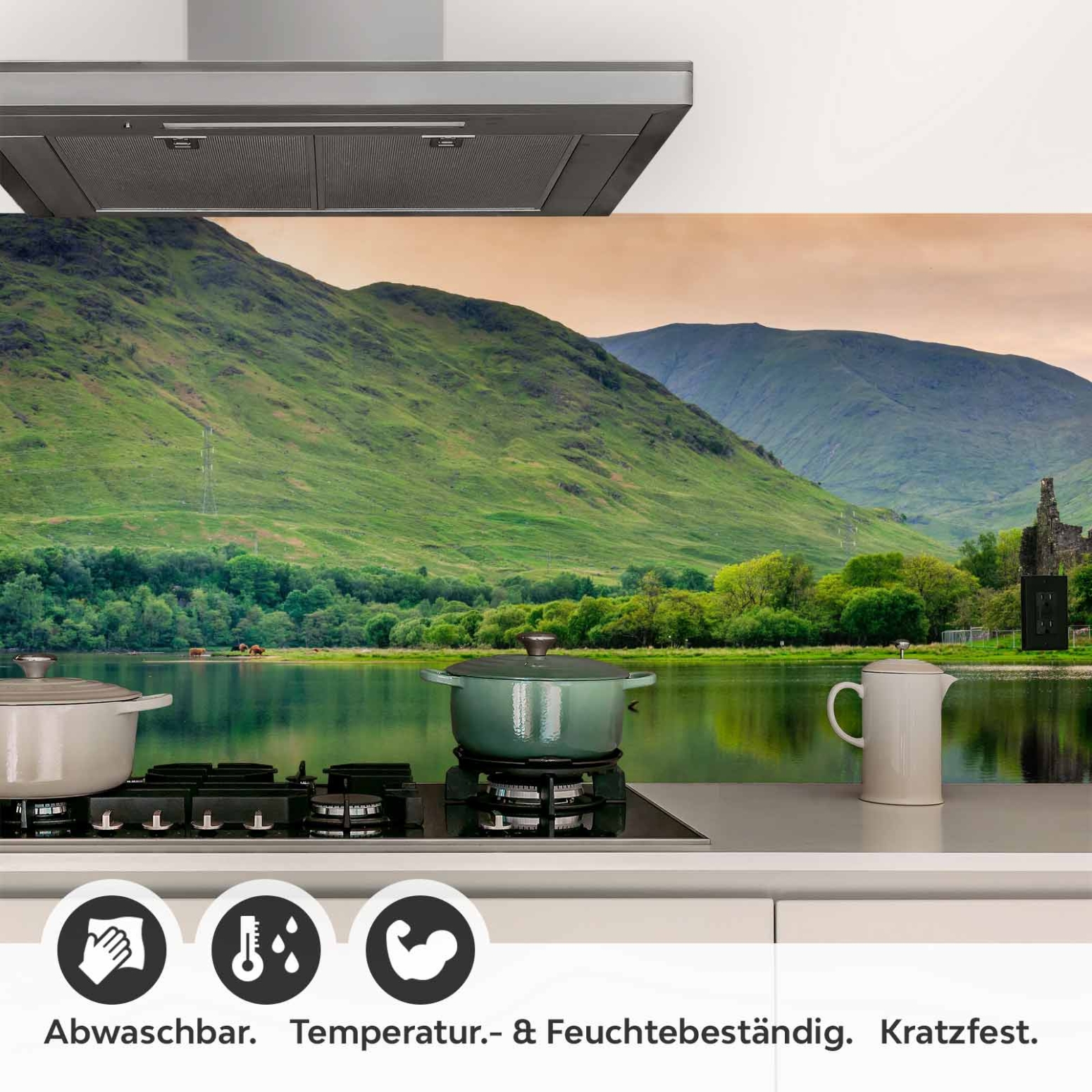 Küchenrückwand Folie Landschaft im Abendrot Detailbild 1