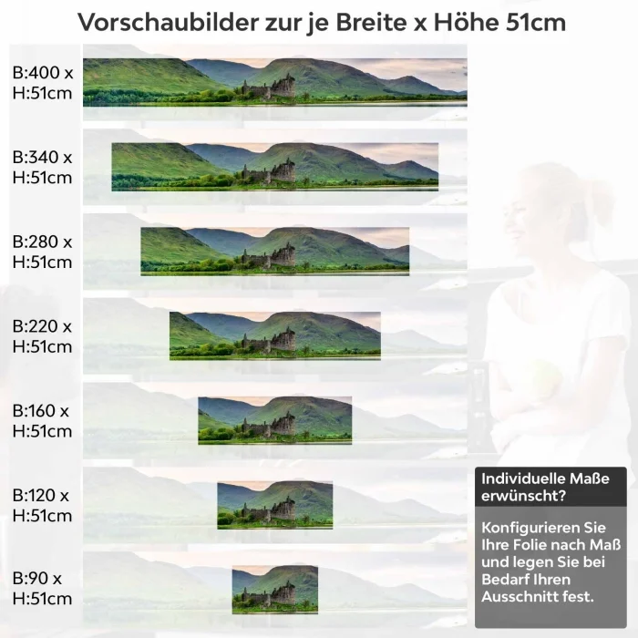 Küchenrückwand Folie Landschaft im Abendrot Variantenauswahl Vorschaubild Höhe 51cm