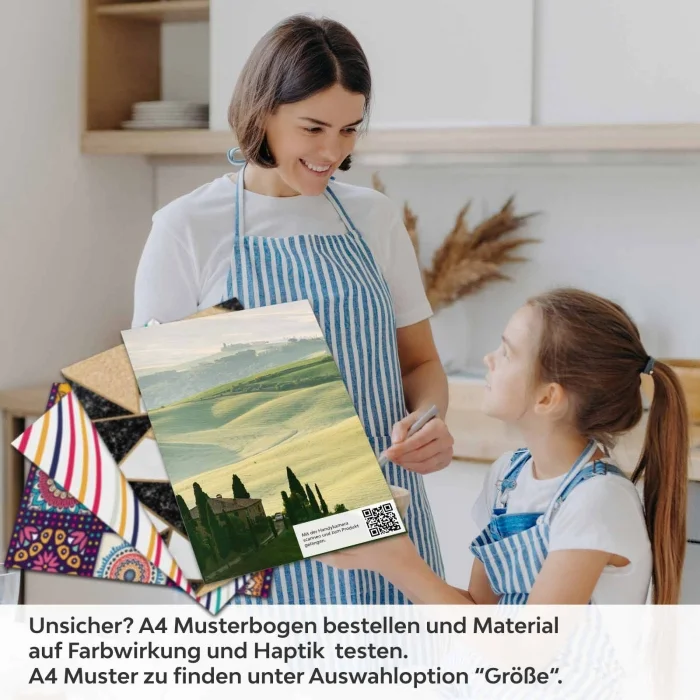Küchenrückwand Folie Hügellandschaft A4 Muster