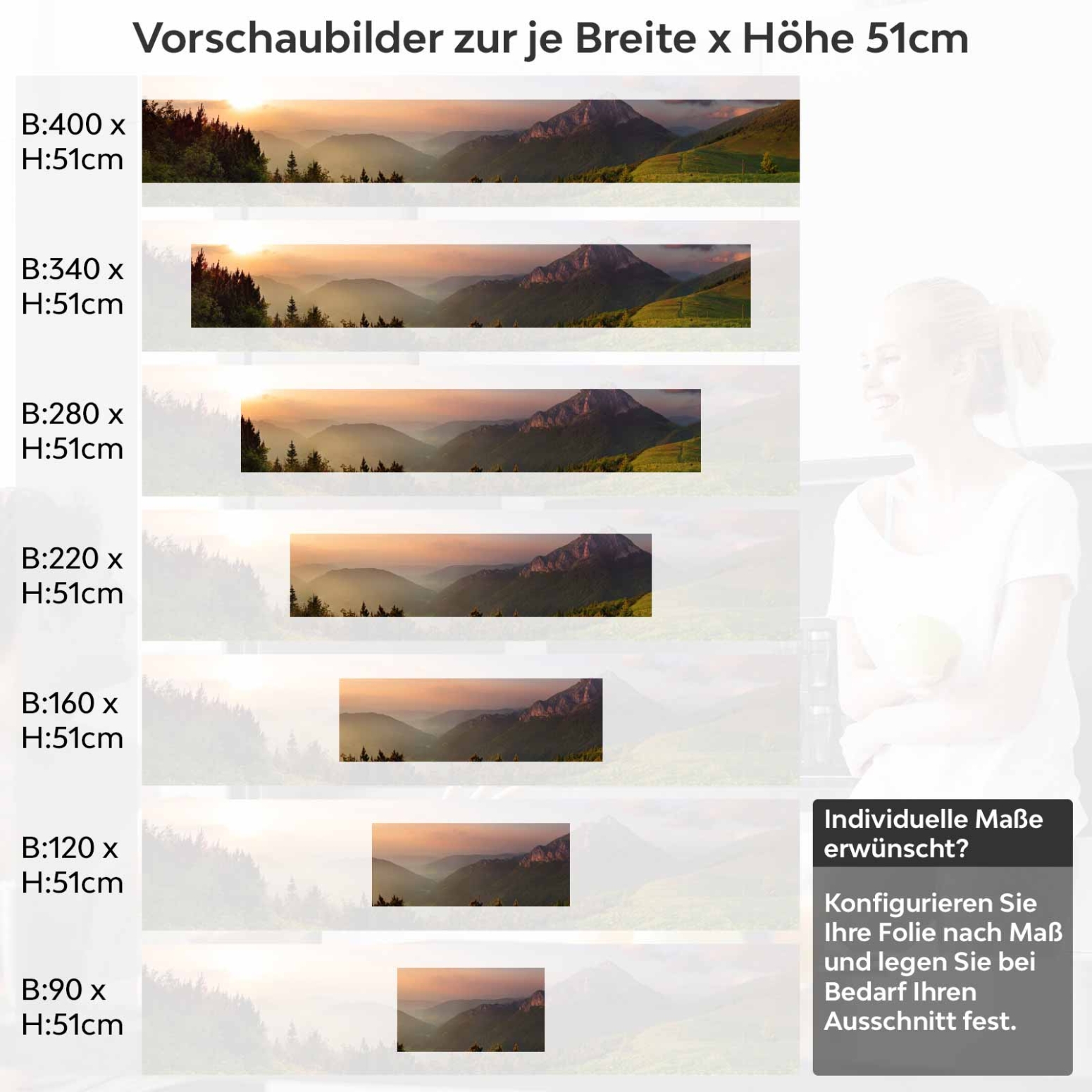 Küchenrückwand Folie Abendlicher Bergzauber – Landschaft im Sonnenuntergang Höhe 51cm