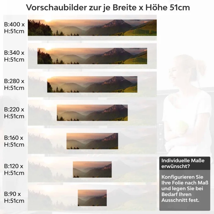 Küchenrückwand Folie Abendlicher Bergzauber – Landschaft im Sonnenuntergang Höhe 51cm