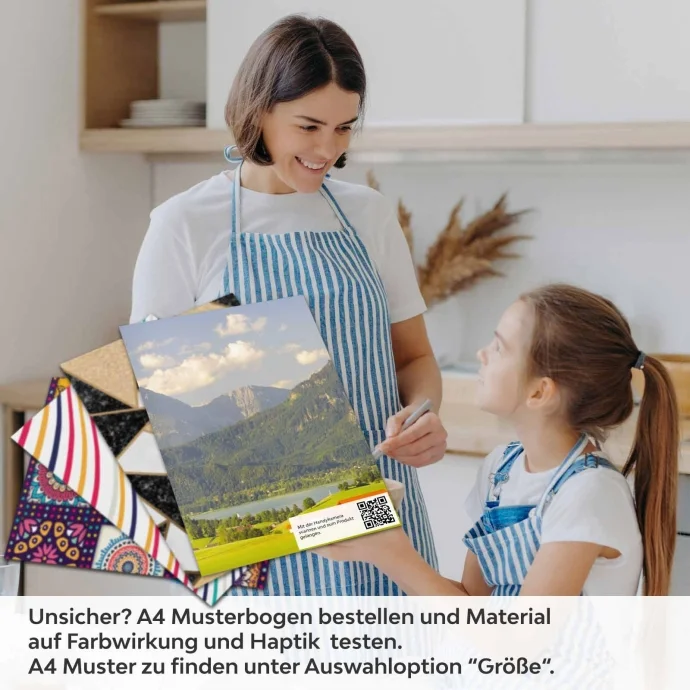 Küchenrückwand Folie grüne Weide Bergpanorama A4 Muster