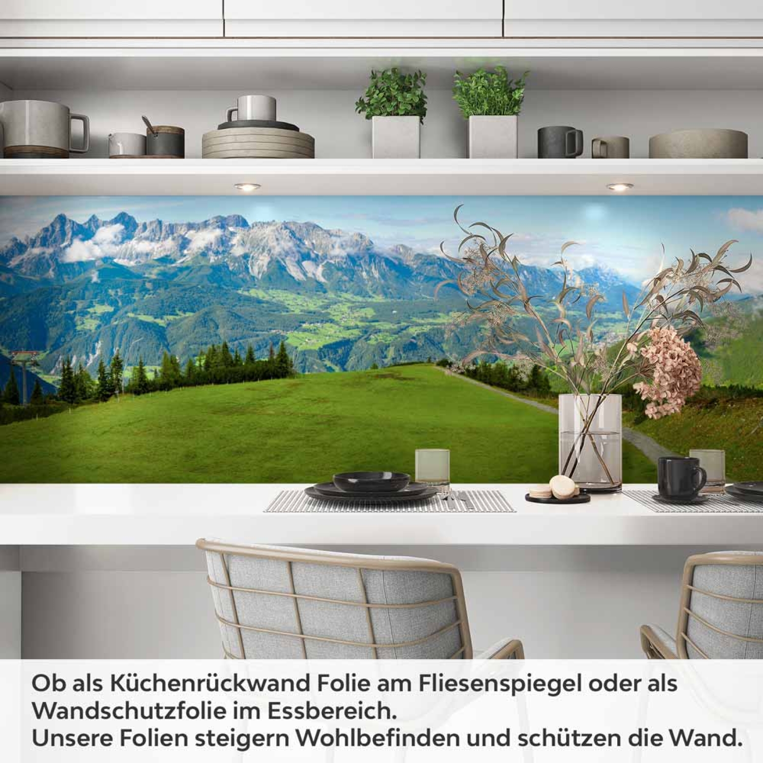 Küchenrückwand Folie – Pfad zur Bergidylle Artikelbild 1