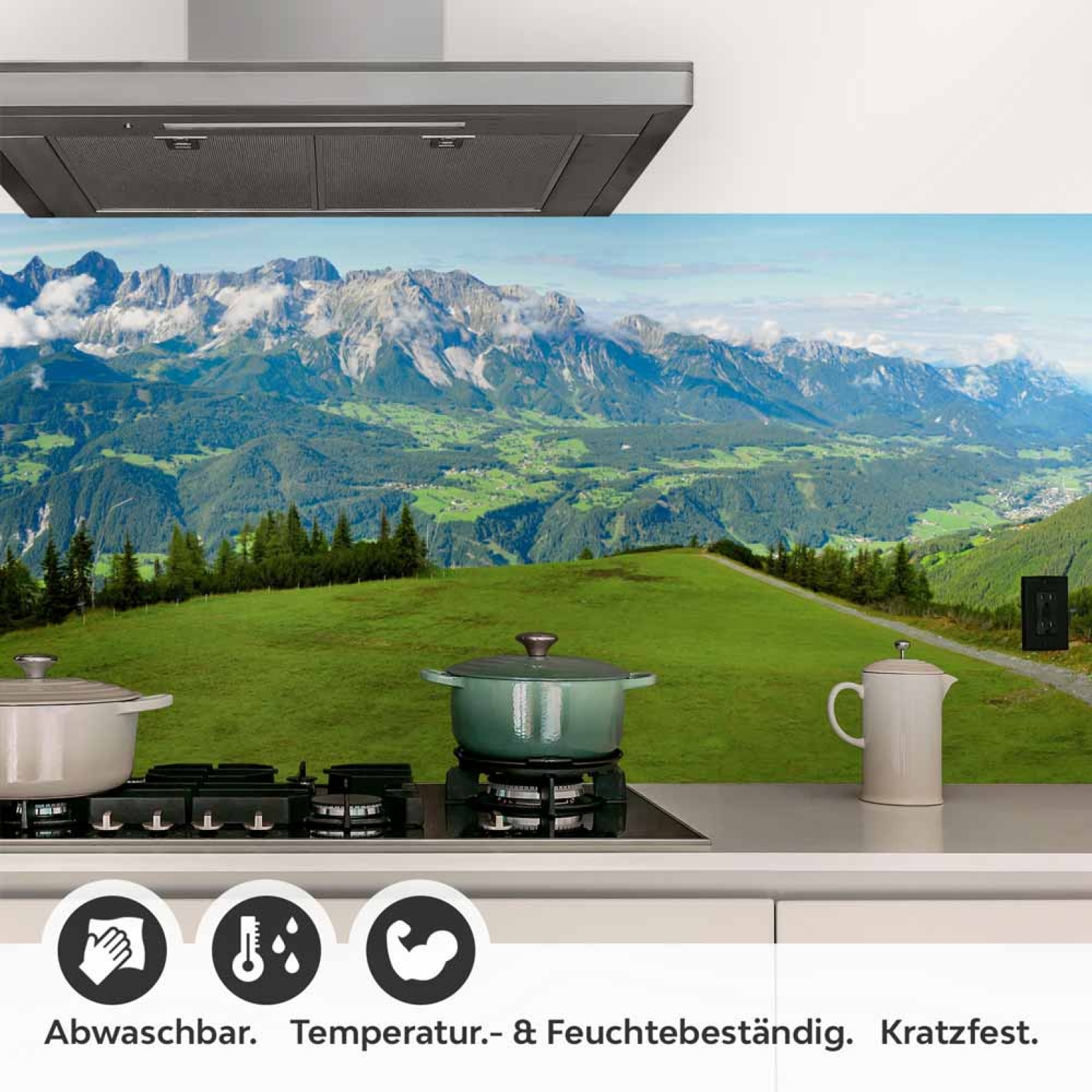Küchenrückwand Folie – Pfad zur Bergidylle Detailbild 1
