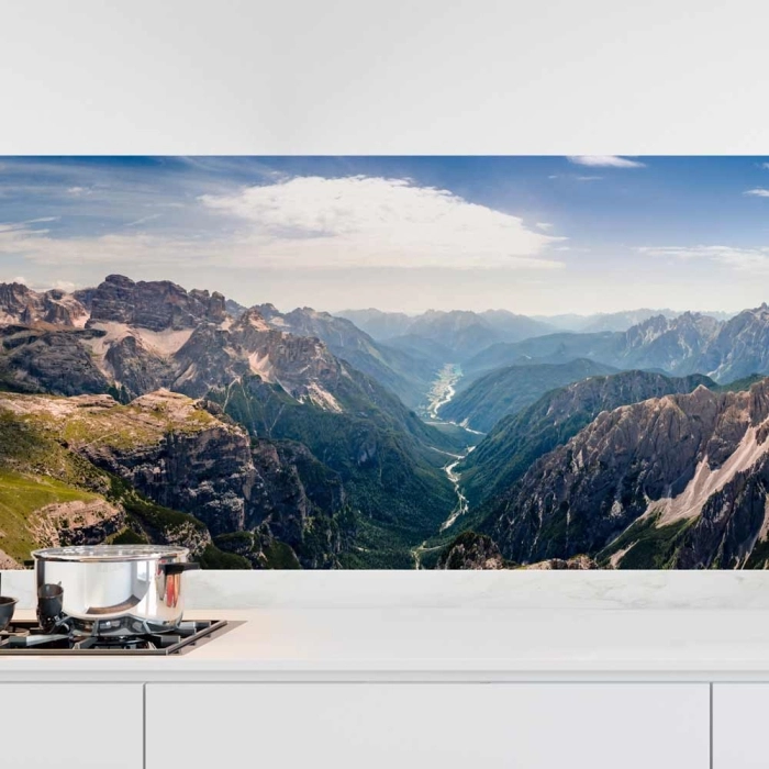 Küchenrückwand Folie Canyon Fluss & Berglandschaft