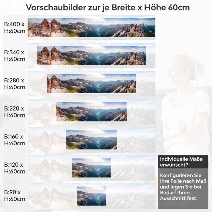 Küchenrückwand Folie Canyon Fluss & Berglandschaft Höhe 60cm