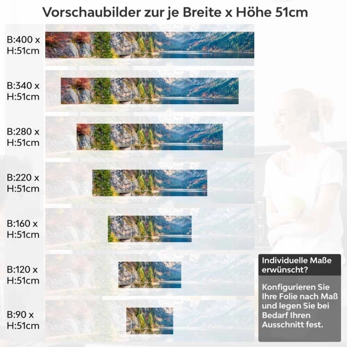 Küchenrückwand Folie Naturwunder am See Höhe 51cm