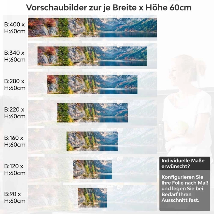 Küchenrückwand Folie Naturwunder am See Höhe 60cm