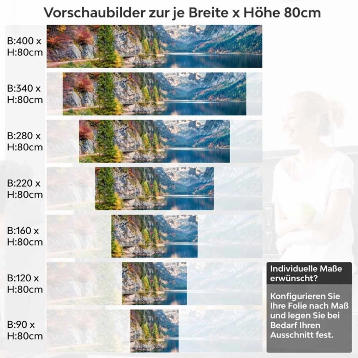 Küchenrückwand Folie Naturwunder am See Höhe 80cm