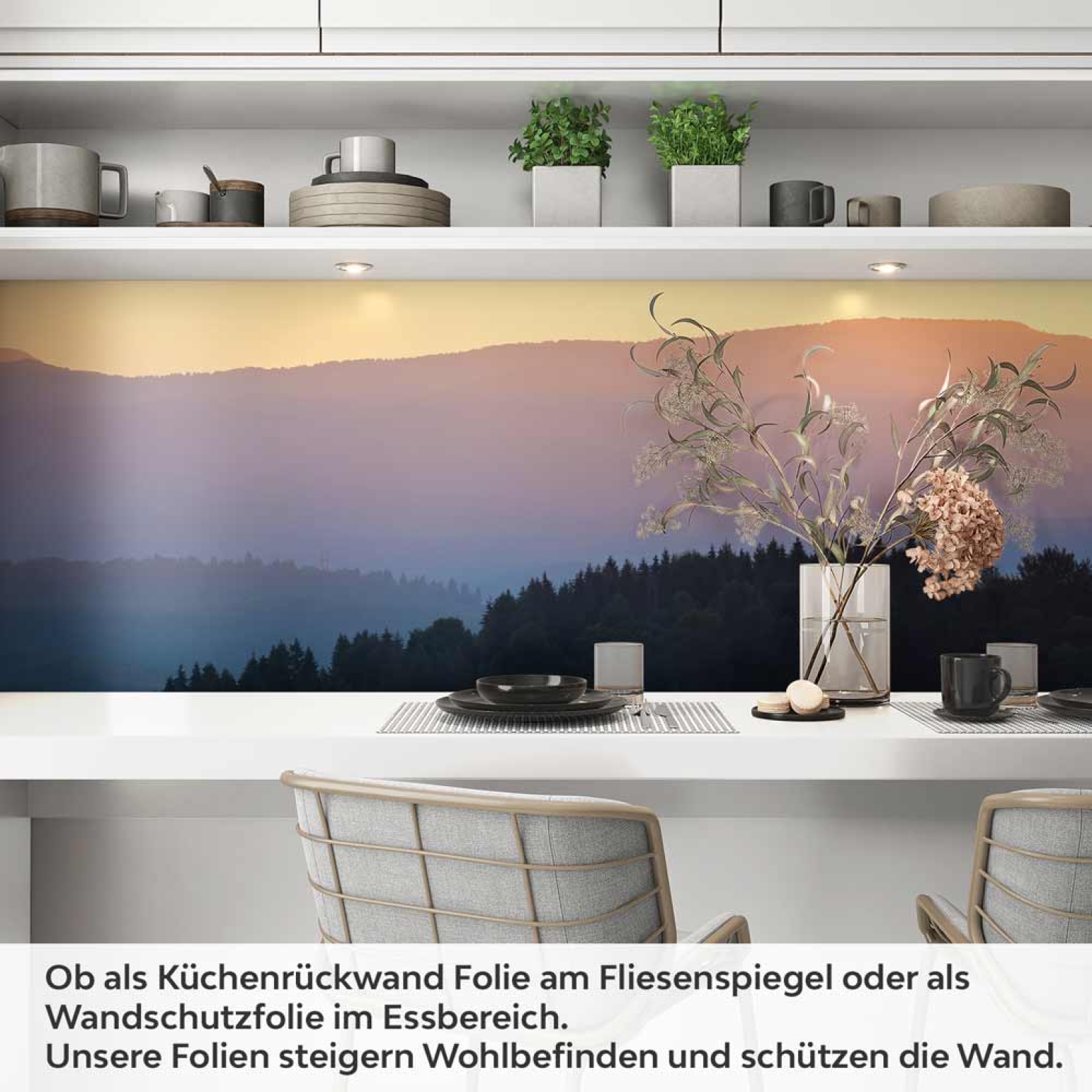 Küchenrückwand Folie Dämmerlandschaft Artikelbild 1