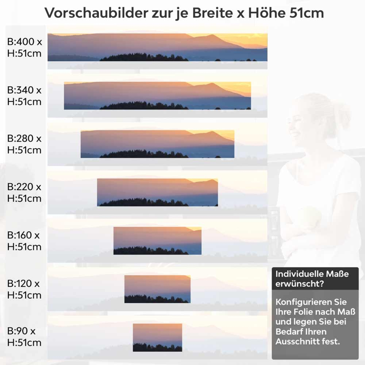 Küchenrückwand Folie Dämmerlandschaft Höhe 51cm