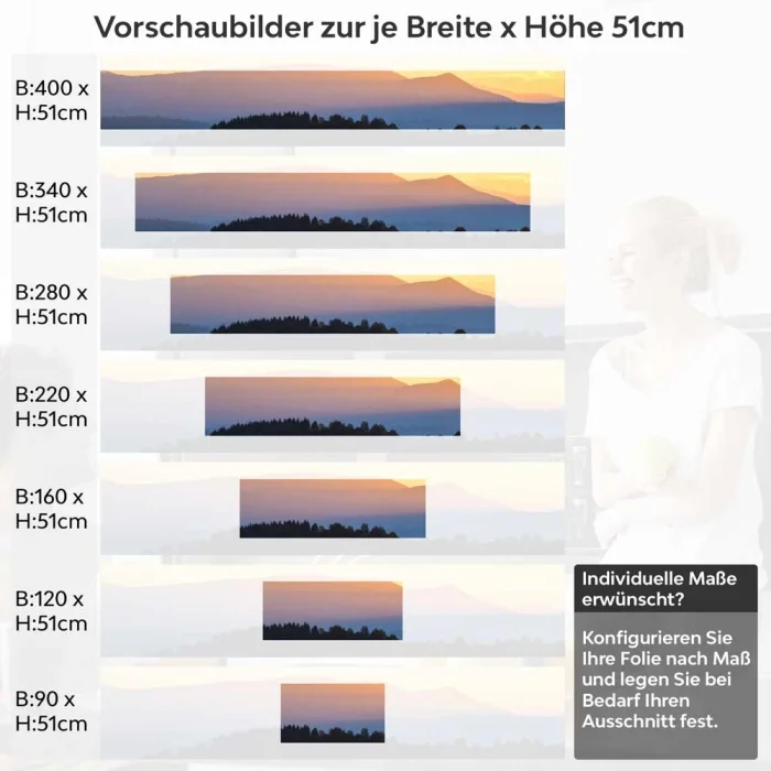 Küchenrückwand Folie Dämmerlandschaft Höhe 51cm